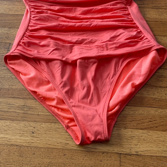 NWT Ralph Lauren Twisted One-Piece Suit in Coral Reef Size 12 - Picture 5 of 15